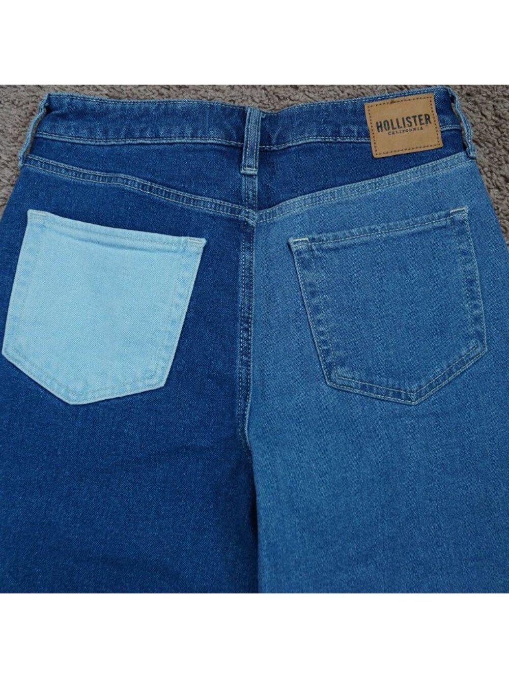 Hollister Jeans Womens 5S Blue Ultra High Rise Mom Patchwork Denim Stretch - Picture 5 of 9